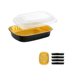 Forma oval de alumínio com tampa de encaixe, pacote com 5 unidades de 1416 ml (50 oz)