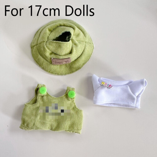Dockkläder för 17 cm dockor gröna 3-delat set