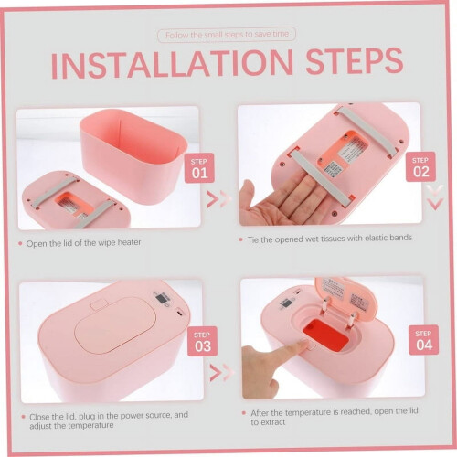 Babyserviettervarmer rosa intelligent temperaturkontroll 2
