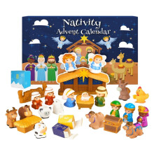 Calendar de Advent Nașterea Domnului cu scene religioase, set de joacă, 25 de piese