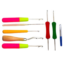 9-delige set gebogen haaksluitingen – met houten en plastic handgrepen