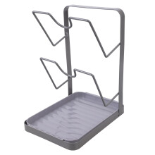 Soporte para tapas de ollas con rotación de 360 y almacenamiento de doble capa.