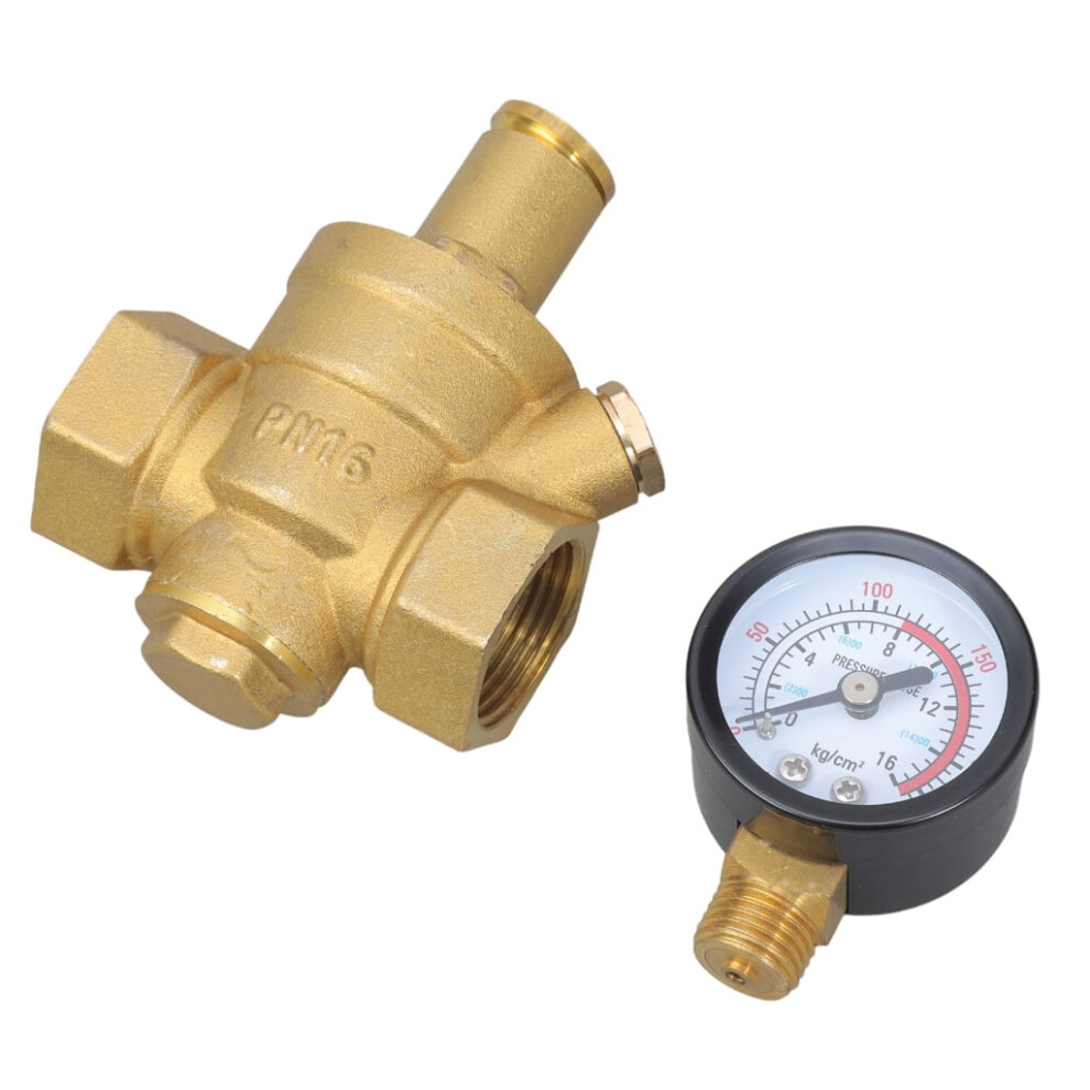 Water Pressure Regulator Brass Dn20 With Gauge 9066521359196