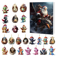 Calendrier de l'Avent Dragon avec 24 figurines et puzzle du Père Noël
