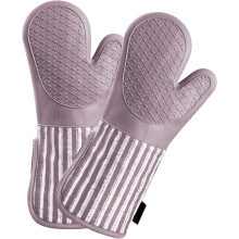 Gants de cuisine en silicone résistants à la chaleur jusqu'à 500 C (932 F), lot de 2