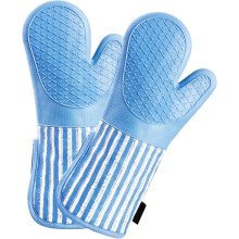 Gants de cuisine en silicone résistants à la chaleur jusqu'à 500 C (932 F), lot de 2