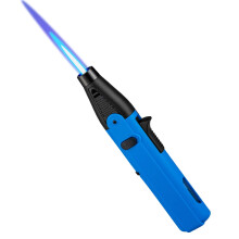 Isqueiro maçarico azul à prova de vento com chama dupla e recarregável.