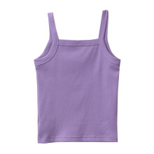 Top camisol de vară pentru fete, tricotat cu nervuri moi, fără mâneci, mărimea 5-6