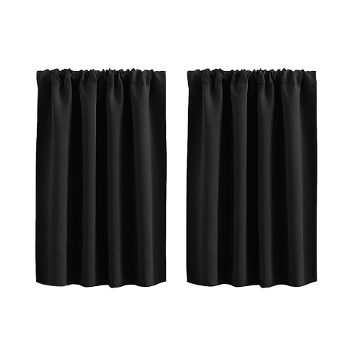 Short Black Thermal Insulated Curtains 2