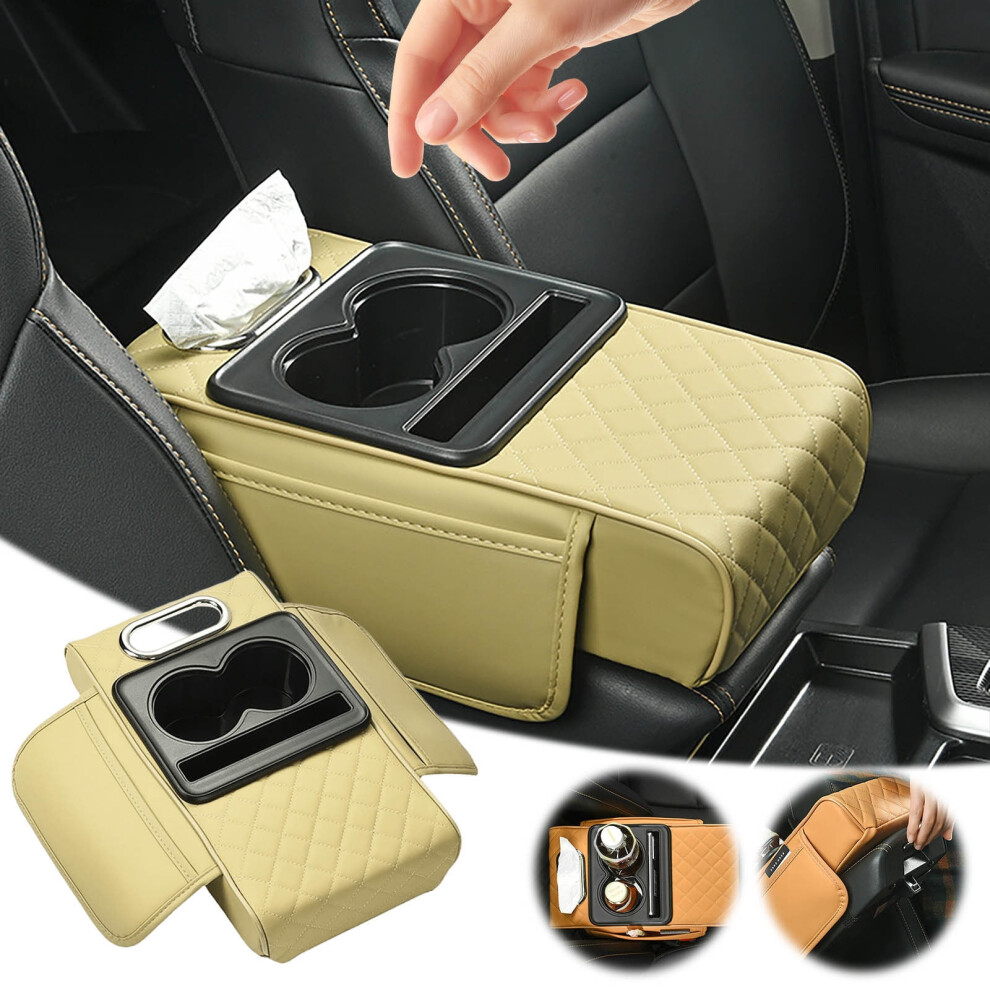 Car Center Console Cover With 2 Cup Holders And Tissue Box 9066521356126