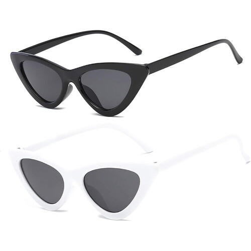Dam retro cat eye solglasögon med plastbågar