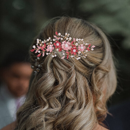 Brudtärnehårkammar Strass Blomformad Legering 1 Set