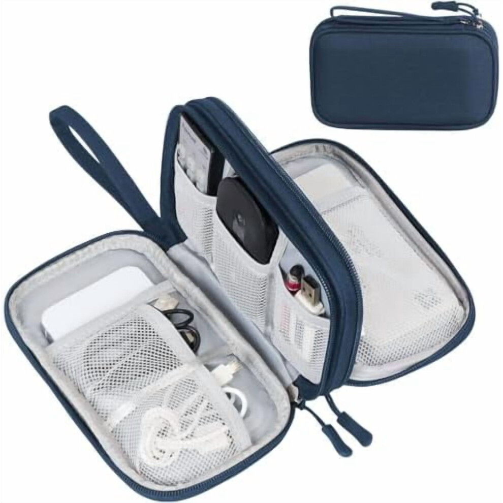 Electronic Organizer Bag Waterproof Double-Layer Medium Navy 9377112906270
