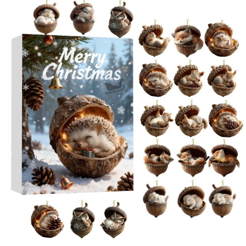 Adventskalender med kottedjur, 24 dagar