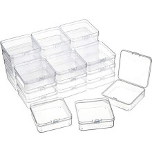 Boîte de rangement transparente pour perles avec couvercle à charnière (lot de 24)