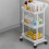 Mobile Storage Cart Adjustable 3-Tier Rolling Shelf 5
