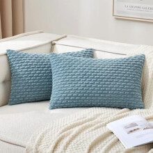 Clúdach Piliúir Lúbach Corduroy Stríocach Boho 12x20 orlach 2 phacáiste