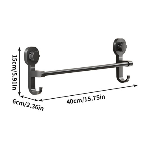 Suction Cup Towel Rack Bathroom Wall Mount 1 Pack 2