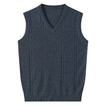 Męski sweter z dzianiny z dekoltem w serek, jednolity kolor