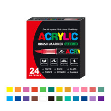 Rotuladores de pintura acrílica de punta fina de 2 mm, 24 colores.