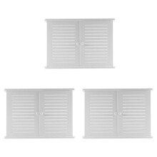 3X Wifi Router Storage Boxes Wooden Box Cable Power Wire Bracket Wall Hanging Plug Board Shelf -Double Door