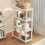 Storage Shelf 4-Tier White Plastic 21.6x9.84x32.67 in 5