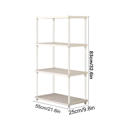 Storage Shelf 4-Tier White Plastic 21.6x9.84x32.67 in 2