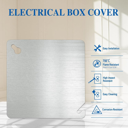 Metal Electrical Box Cover Plate 4x4 Inch 4 Pack 2