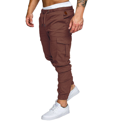 Pantalon cargo homme coupe décontractée, extensible et confortable, devant plat 1