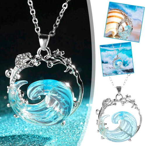 Σετ κολιέ και σκουλαρίκια Oceans Oath Blue Wave από ασήμι 1