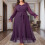 Damen Winter Maxikleid Langarm Hochtailliert Chiffon 2