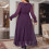 Damen Winter Maxikleid Langarm Hochtailliert Chiffon 6