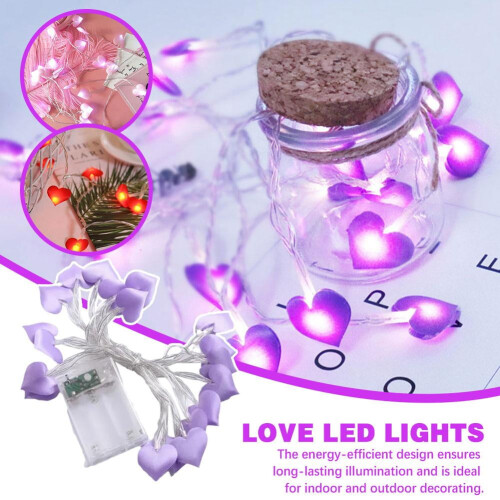 Herzförmige LED-Lichterkette, batteriebetrieben 1