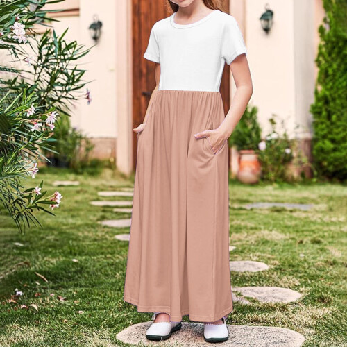 Φόρεμα για κορίτσια, casual, μονόχρωμο, σε γραμμή Α, μέγεθος 10-12 1
