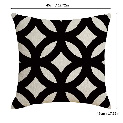 Cuscino da abbraccio impermeabile bianco e nero per divano, 45x45 cm 2