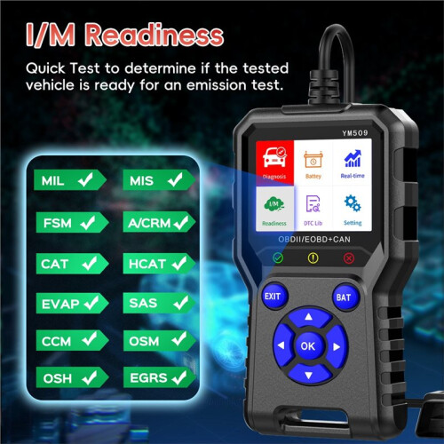 OBD2 Scanner Car Code Reader with Voltage Test CAN Diagnostic Tool for Engine Error Codes 1