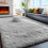 Super Soft Shaggy Area Rug Light Grey 5x7 ft 1