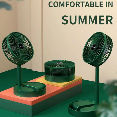 Ventilateur de bureau portable pliable télescopique rechargeable USB-C 1