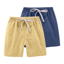 Short de sport enfant FFENYAN2PC uni avec cordon de serrage, imitation lin, 2-13 ans, ensembles multicolores – Idéal pour les activités de plein