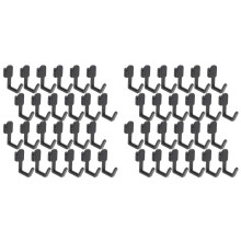 48Pcs Pegboard Hooks J Shape Pegboard Hook Peg Board Tool Organizer Accessories, Black