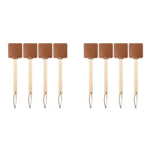 8 Pieces 17.3 Inch Fly Swatter Leather Fly Swatter Long Fly Swatter Manual Fly Swatter Wood Handle Bug Swatter