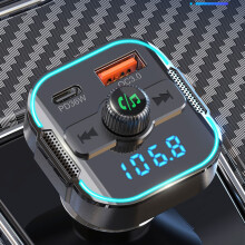 Bluetooth 5.3 FM transmitter with 36W PD and QC3.0 dual