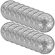 Sweater Buttons Silver Metal Round 20 pcs