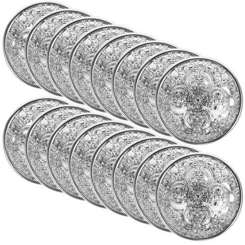Sweater Buttons Silver Metal Round 20 pcs