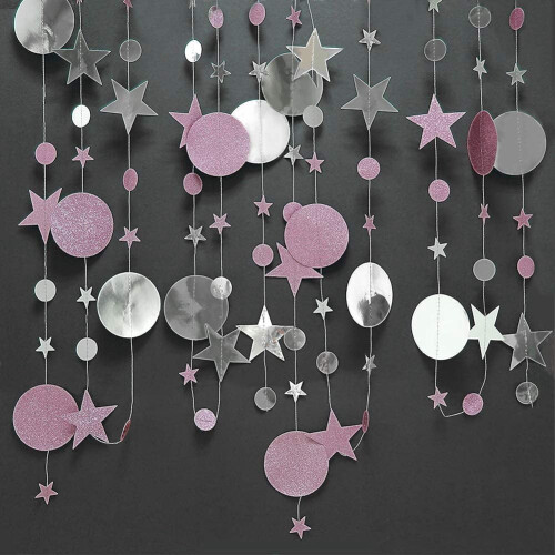Glittersterren cirkelslinger voor kinderverjaardag (3 meter) 1