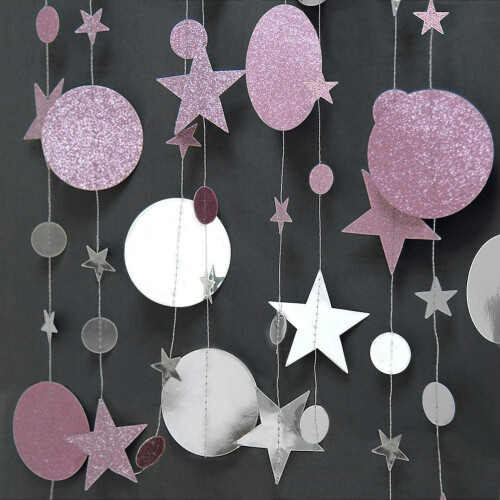Glittersterren cirkelslinger voor kinderverjaardag (3 meter) 2