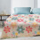 Ensemble de couvre-lit réversible en microfibre à motif floral violet et vert 4