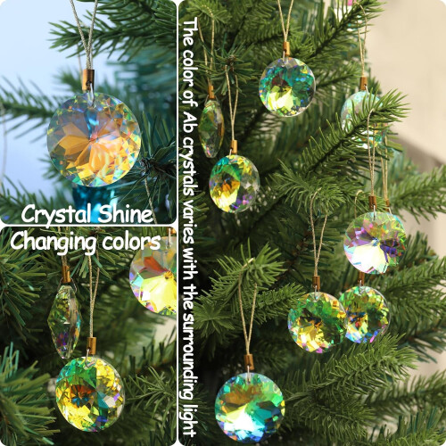 Mini décorations de Noël en verre cristal coloré, 3 cm 2