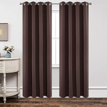 Blackout Curtains Chocolate Thermal Insulated 2 Panels