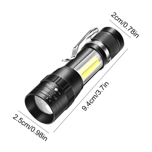 Επαναφορτιζόμενος φακός Viflosae, 1000Lumen, 3 λειτουργίες, με δυνατότητα ζουμ, IPX6 2